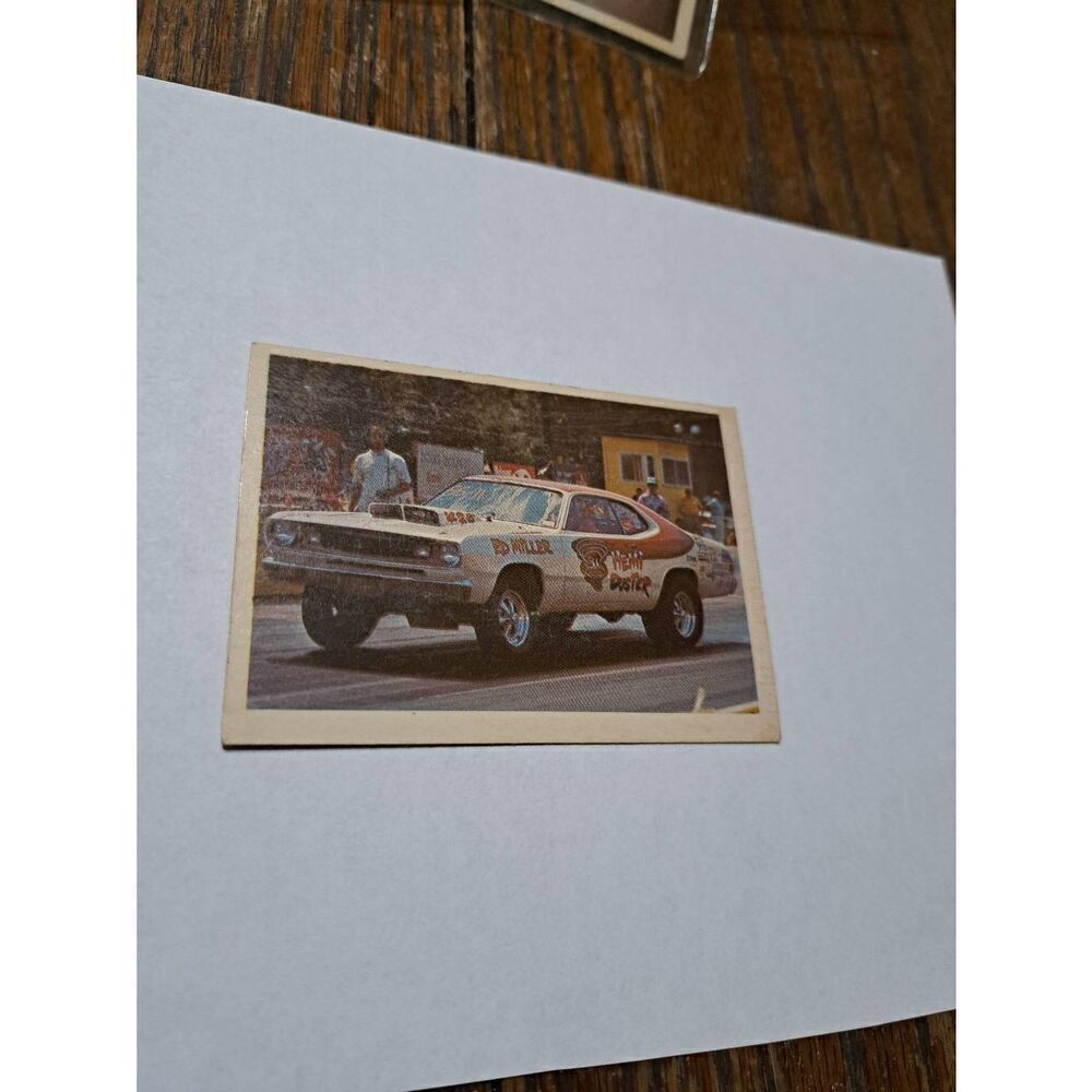 Vintage 1971 Ed Miller Hemi Duster AHRA Fleer Race Car Trading Card